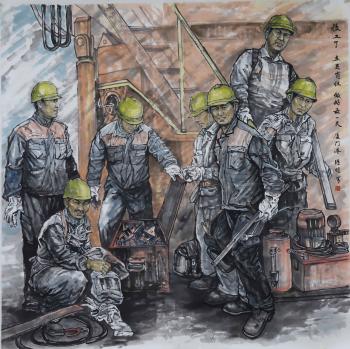 绘画 《收工》 吴跃煌 厦门港务集团（退休）(1).jpg